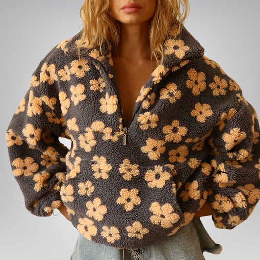 Maglione in pile fiore