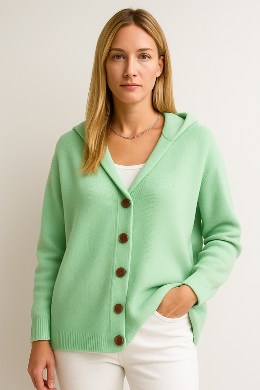 Cardigan con cappuccio alla moda