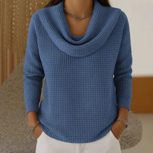 Sofia™ – Maglione Waffle Caldo con Elegante Collo a Cascata