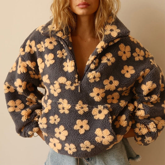 Maglione in pile fiore